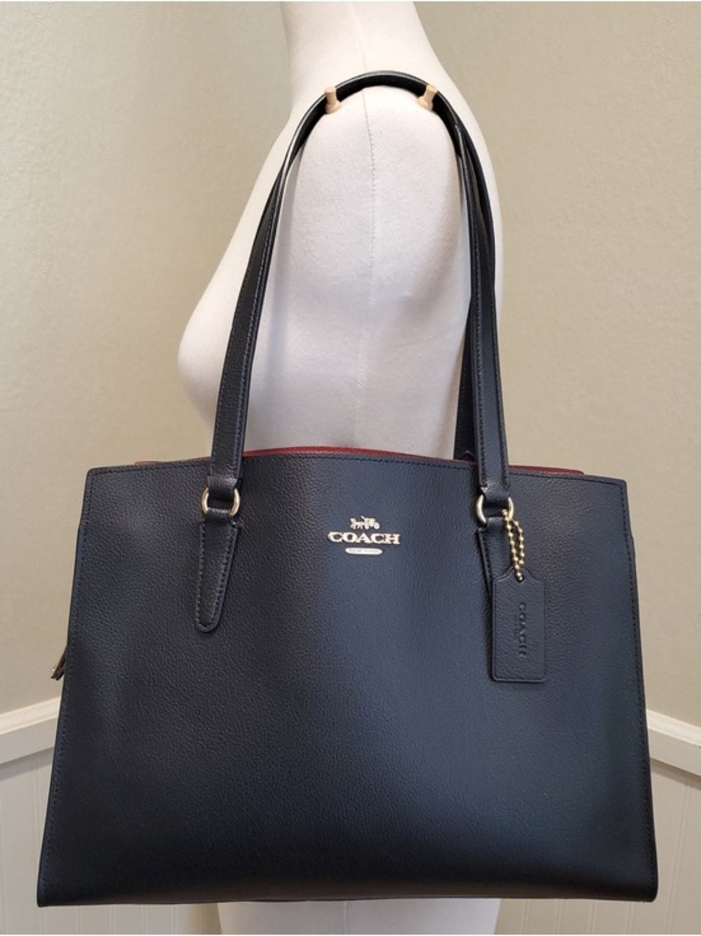 COACH Tatum Black Leather Tote Bag